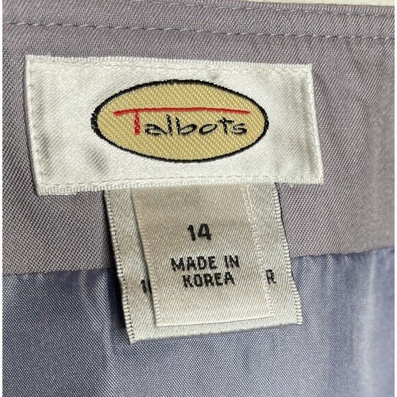 Talbots Pencil Skirt Size 14 Cotton & Silk Blend Career Casual Lavender Lined - Picture 8 of 9